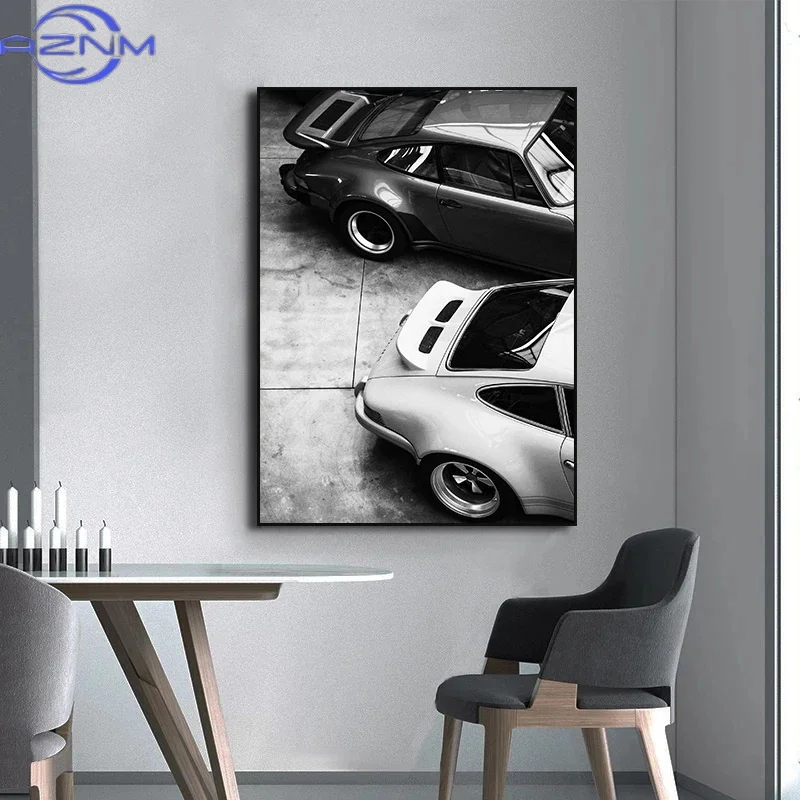 現代ファッションウォールアートシンプルな黒と白の高級車HDキ - Photography Angle のレビューと価格