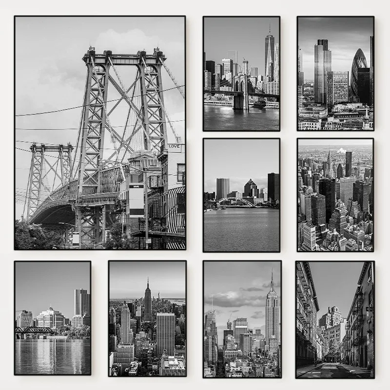 (2D キャンバス絵画) 白黒ニューヨーク市写真ポスター ニ - Photography New York のレビューと価格