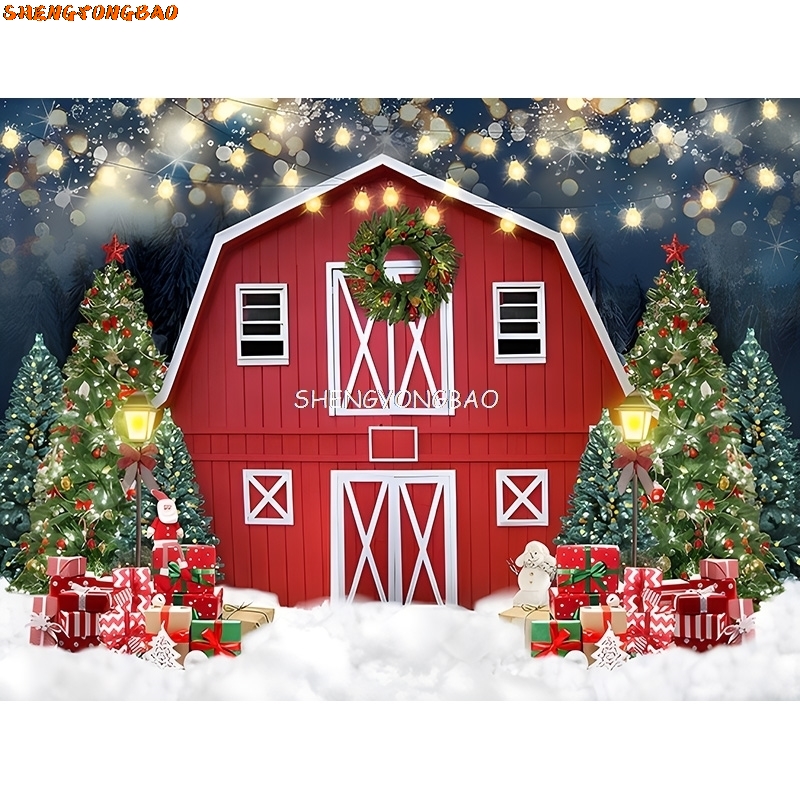 ギフトボックス付きクリスマスツリー,写真撮影の背景,冬の雪の - Photography Backdrop Muslin のレビューと価格