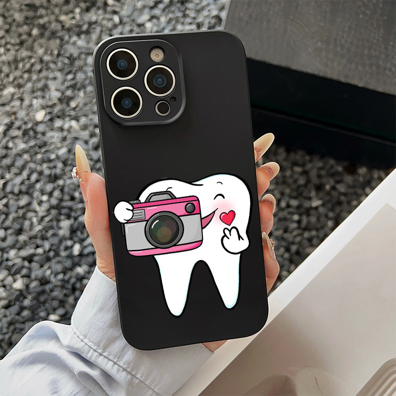 かわいい歯の写真デザインのスマホケース、iPhone 16、 - Photography With Iphone 15 のレビューと価格