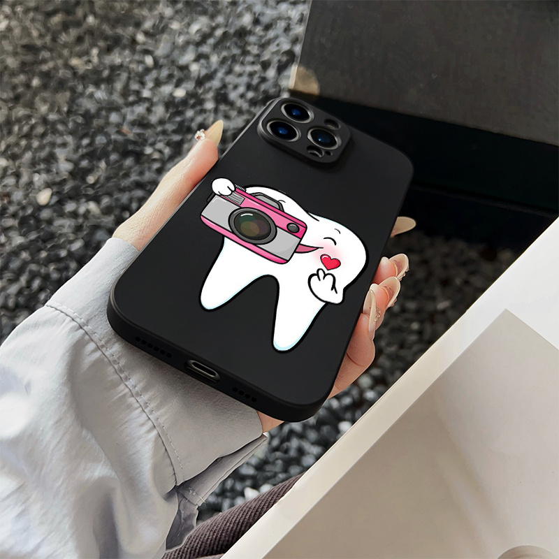 かわいい歯の写真デザインのスマホケース、iPhone 16、 - Photography With Iphone 15 のレビューと価格