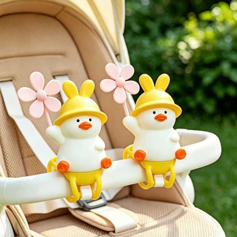 かわいい黄色いアヒル風車ベビーカートデコレーション新生児写真 - Photography Yellow のレビューと価格
